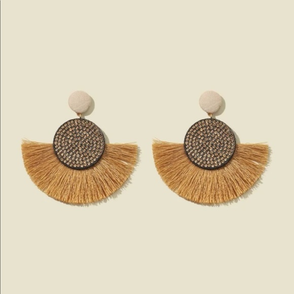 🤩HP🤩Rhinestone tassel drop earrings - Picture 2 of 4